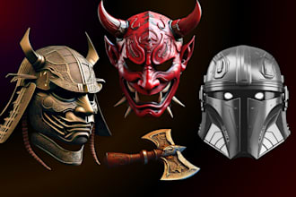 sculpt cosplay 3d mask design 3d helmet oni mask 3d armor cyberpunk mask costume