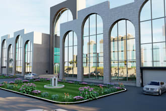 build exterior building 3d model and provide realistic renders and walkthrough