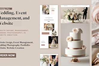 design wedding, event management website wedding photography portfolio website
