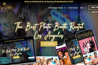 design photo booth website 360 photo booth  party rental website with bookings