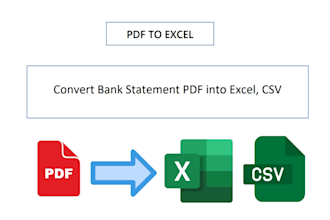 convert bank statement PDF to excel, CSV