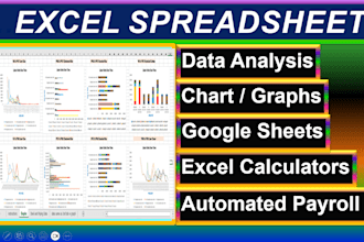 create excel spreadsheet, google sheets and dashboard