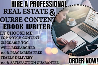 write online course content creation real estate ebook writer, training manual