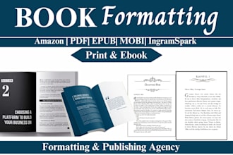 do KDP book formatting, book layout design, book type setting and publishing