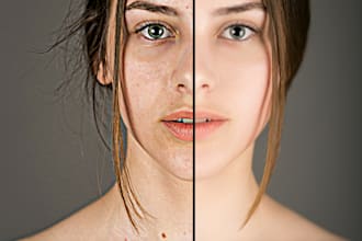 high end skin beauty, wedding and portrait photo retouching