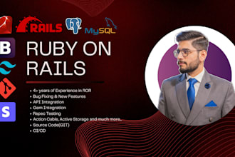 develop, design, and fix bugs for your ruby on rails web application