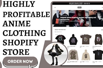 design anime clothing shopify store pod anime clothing store anime manga website