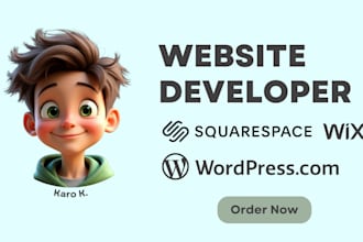 wordpress website developer elementor squarespace wix