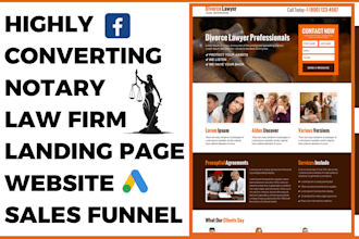 design notary landing page law firm website notary sales funnel notary leads
