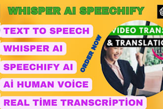 do whisper ai speechify real time transcription text to speech, ai human voice