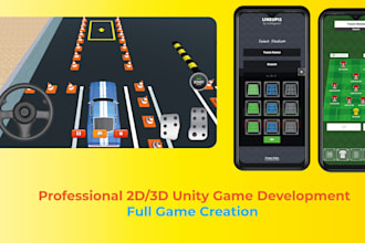 develop custom 2d or 3d PC games in unity