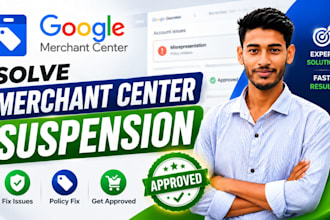 fix google merchant center suspension and misrepresentation