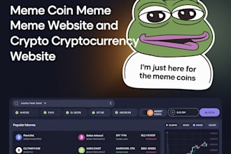 create meme coin website, crypto currency website, pepe website
