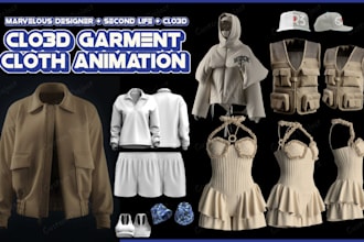 3d garment clo3d fashion garment cloth animation marvelous designer second life