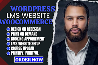 redesign wordpress tutor lms course website bookly pro amelia design woocommerce