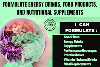 formulate energy drinks food products and nutritional supplements