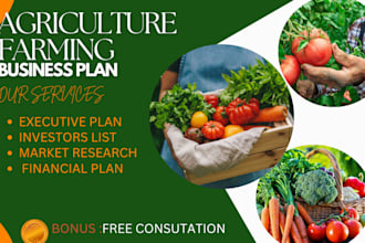 agriculture farming business plan agriculture financial modeling  pitch deck