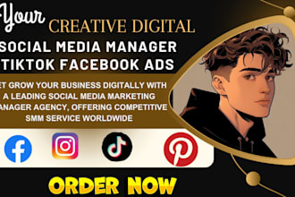 do social media post design youtube facebook banner logo ads content creation
