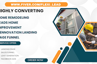 generate home remodeling leads home improvement  rennovation landing page funnel
