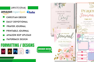 design canva christian ebook daily devotional printable kdp journal, kdp upload