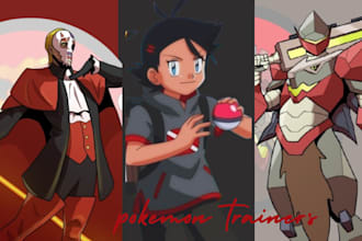 pokemon, pokemon trainer, pokemon pixel style, fakemon art sprites