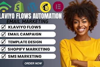 setup shopify klaviyo automation flows,email marketing, mailchimp, sms marketing