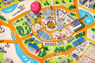 design festival maps and vector event map illustration