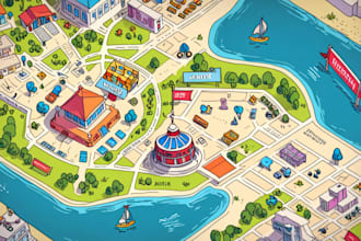 do vector map illustration and event map