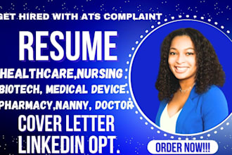 deliver professional ats resume for medical healthcare doctor pharmacy rn