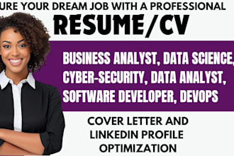 write, rewrite data analyst, business analyst, data science ats resume cv