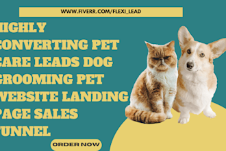 generate pet care leads dog grooming pet website landing page sales funnel