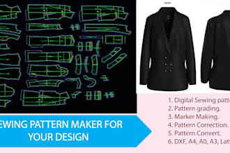 make pattern, grading, PDF, and dxf for your design