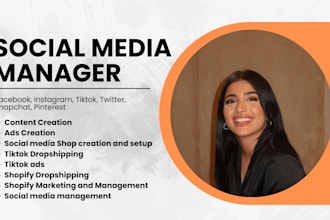do instagram social media manager facebook marketing tiktok video ads shopify