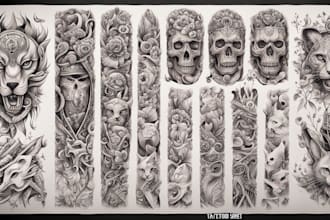 create unique custom tattoo design for you, sleeve tattoo