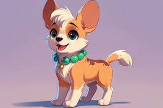 draw your pet portrait into cute disney style