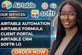 build airtable database, softr webapp, airtable automation, client portal expert