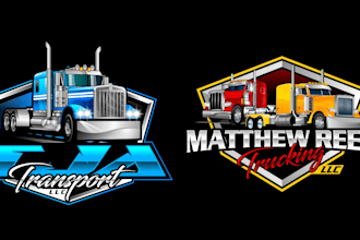 design modern luxury transport, trucking logo with express delivery