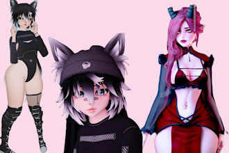 vrchat avatar furry avatar nsfw vr character anime 3d model vrc avatar in unity