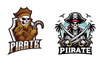 create skull pirate mascot sports logo vector illustration