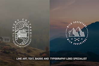 do line art text typography badge or modern minimalist logo design