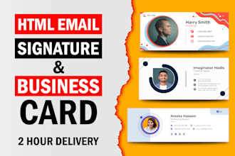 design professional HTML email signature, email header