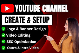 create youtube channel and setup with logo, banner, art