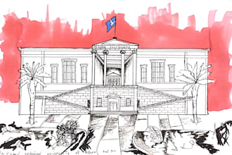 draw an amazing architecture and urban design sketch