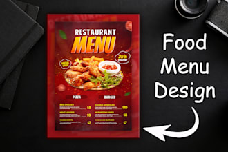 design restaurant and food menu, poster, flyer, brochure