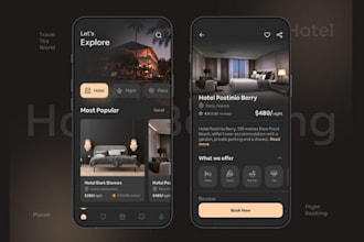 develop hotel booking app, travel and flight booking app for android and ios