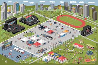 create a vector map illustration for any of your events