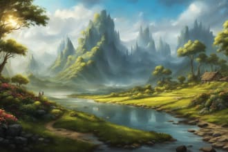 create fantasy landscape concept art