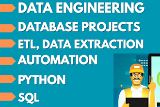 do database projects, data engineering, sql, python, etl, data extraction