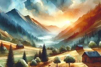 paint unique watercolor landscape painting