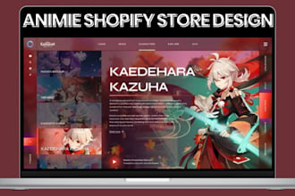 design custom animie shopify store animie clothing store and manga website